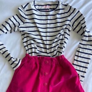 JCrew Kids Corduroy Skirt & Long Sleeve Size 8